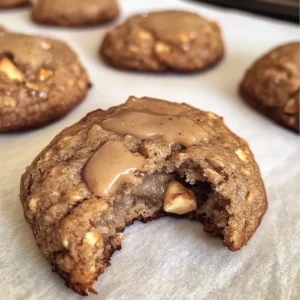 Cooling high protein banana bread cookies on baking sheet