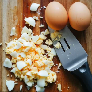 Chopped hard-boiled eggs for high protein healthy egg salad