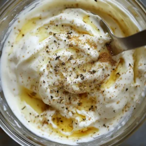Greek yogurt dressing mixed for high protein healthy egg salad