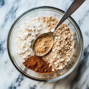 Mixing Dry Ingredients for High Protein Pumpkin Muffins Without Protein Powder