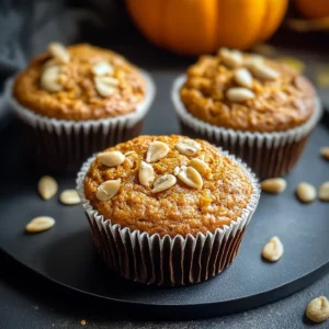 Cooling high protein pumpkin muffins without protein powder on a rack after baking.
