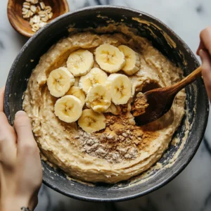 Folding wet and dry ingredients together for banana bread high protein low calorie
