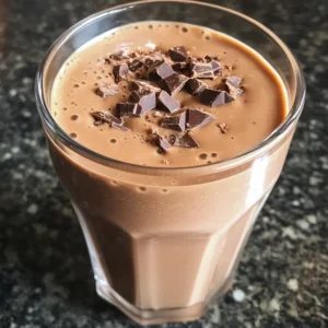 Tasting choclate peanut butter protein powder smoothie and adjusting flavor