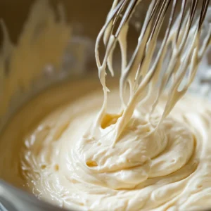 Mixing Greek yogurt, eggs, oil, maple syrup, and vanilla in a bowl for High Protein Zucchini Bread with Greek Yogurt.