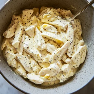 Chopped chicken, celery, and red onion added to Greek yogurt base for high protein chicken salad