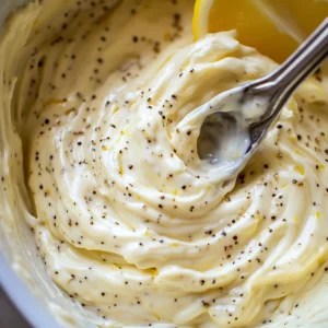 Greek yogurt, Dijon mustard, lemon juice, salt, and pepper mixed in a bowl for high protein chicken salad